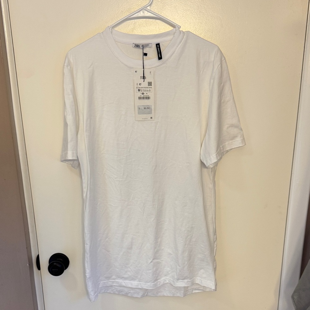 Zara Crisp White Short Sleeve Tee